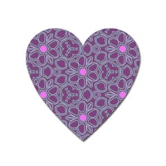 Floral Pattern Heart Magnet by Valentinaart