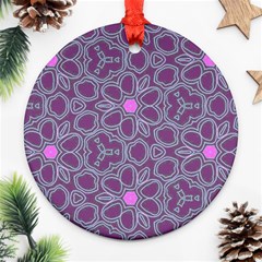 Floral Pattern Round Ornament (two Sides) by Valentinaart