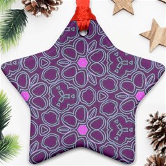 Floral Pattern Star Ornament (two Sides) by Valentinaart