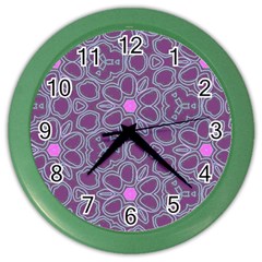 Floral Pattern Color Wall Clocks by Valentinaart