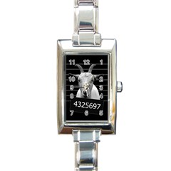 Criminal Goat  Rectangle Italian Charm Watch by Valentinaart