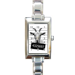 Criminal Goat  Rectangle Italian Charm Watch by Valentinaart