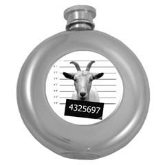 Criminal Goat  Round Hip Flask (5 Oz) by Valentinaart