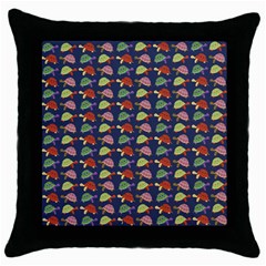 Turtle Pattern Throw Pillow Case (black) by Valentinaart