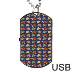 Turtle Pattern Dog Tag Usb Flash (one Side) by Valentinaart