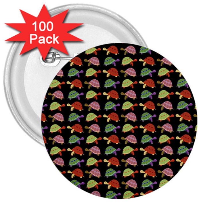 Turtle pattern 3  Buttons (100 pack) 