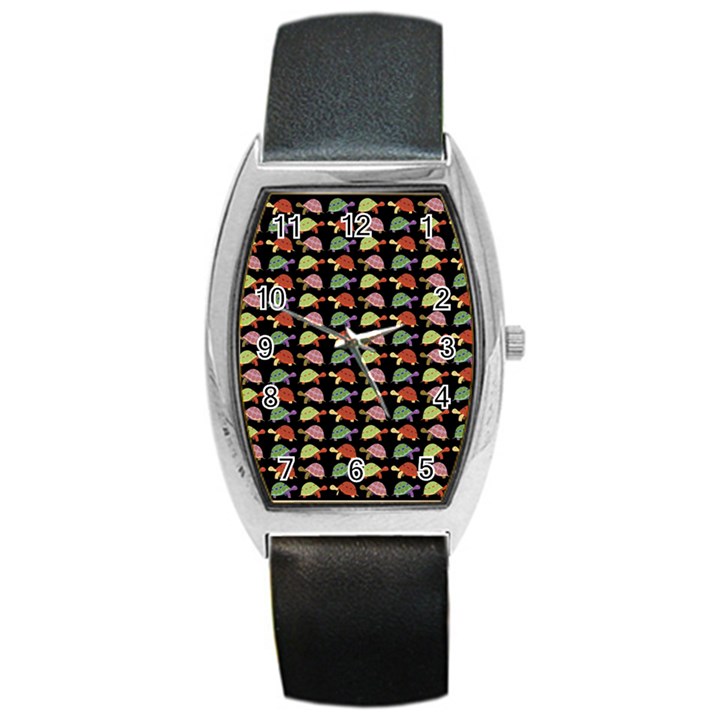 Turtle pattern Barrel Style Metal Watch