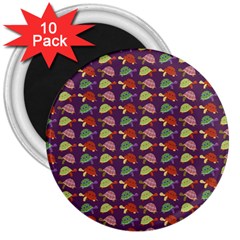 Turtle Pattern 3  Magnets (10 Pack)  by Valentinaart