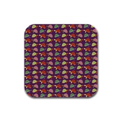 Turtle Pattern Rubber Square Coaster (4 Pack)  by Valentinaart