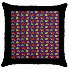 Turtle Pattern Throw Pillow Case (black) by Valentinaart