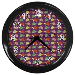 Turtle Pattern Wall Clocks (black) by Valentinaart