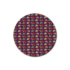 Turtle Pattern Rubber Round Coaster (4 Pack)  by Valentinaart