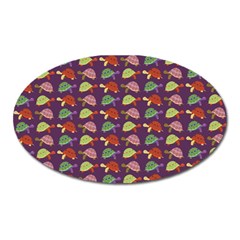 Turtle Pattern Oval Magnet by Valentinaart