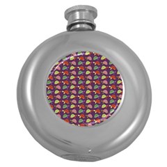 Turtle Pattern Round Hip Flask (5 Oz) by Valentinaart