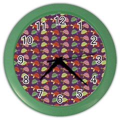 Turtle Pattern Color Wall Clocks by Valentinaart