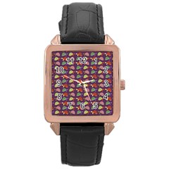 Turtle Pattern Rose Gold Leather Watch  by Valentinaart