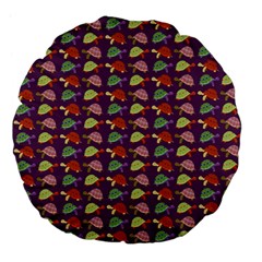 Turtle Pattern Large 18  Premium Flano Round Cushions by Valentinaart