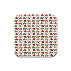 Turtle Pattern Rubber Square Coaster (4 Pack)  by Valentinaart