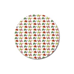 Turtle Pattern Magnet 3  (round) by Valentinaart