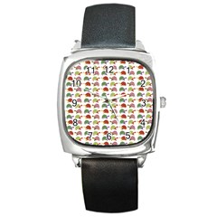 Turtle Pattern Square Metal Watch by Valentinaart