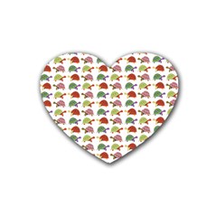 Turtle Pattern Heart Coaster (4 Pack)  by Valentinaart