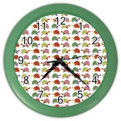 Turtle Pattern Color Wall Clocks by Valentinaart