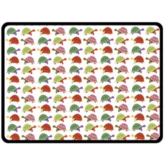 Turtle Pattern Fleece Blanket (large)  by Valentinaart