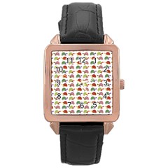 Turtle Pattern Rose Gold Leather Watch  by Valentinaart