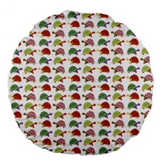 Turtle Pattern Large 18  Premium Flano Round Cushions by Valentinaart