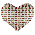 Turtle pattern Large 19  Premium Flano Heart Shape Cushions Back