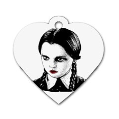 Wednesday Addams Dog Tag Heart (Two Sides)