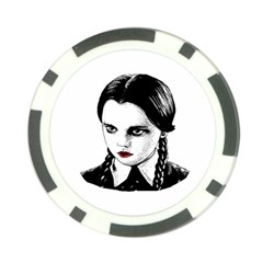 Wednesday Addams Poker Chip Card Guard by Valentinaart