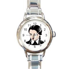 Wednesday Addams Round Italian Charm Watch by Valentinaart