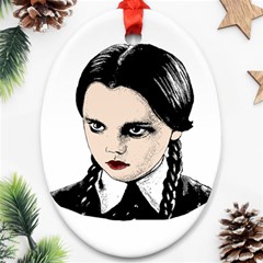 Wednesday Addams Ornament (oval) by Valentinaart