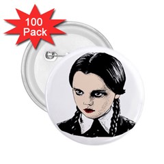 Wednesday Addams 2 25  Buttons (100 Pack)  by Valentinaart