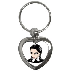 Wednesday Addams Key Chains (heart)  by Valentinaart