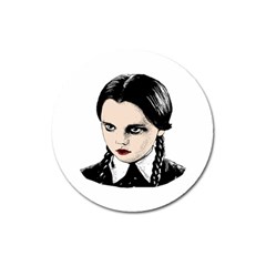 Wednesday Addams Magnet 3  (round) by Valentinaart