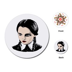 Wednesday Addams Playing Cards (round)  by Valentinaart