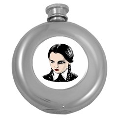 Wednesday Addams Round Hip Flask (5 Oz) by Valentinaart