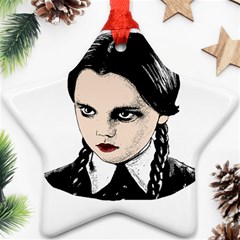 Wednesday Addams Star Ornament (two Sides) by Valentinaart