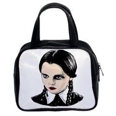 Wednesday Addams Classic Handbags (2 Sides) by Valentinaart