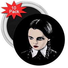 Wednesday Addams 3  Magnets (10 Pack)  by Valentinaart