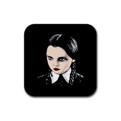 Wednesday Addams Rubber Coaster (square)  by Valentinaart