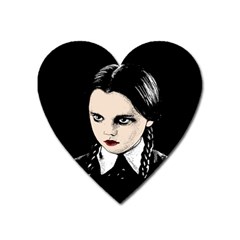 Wednesday Addams Heart Magnet by Valentinaart