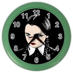 Wednesday Addams Color Wall Clocks by Valentinaart