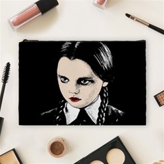 Wednesday Addams Cosmetic Bag (large)  by Valentinaart