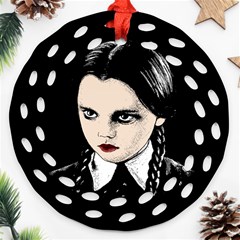 Wednesday Addams Ornament (round Filigree) by Valentinaart