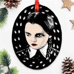 Wednesday Addams Ornament (oval Filigree) by Valentinaart