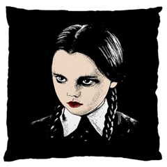 Wednesday Addams Large Cushion Case (one Side) by Valentinaart