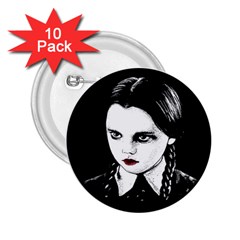 Wednesday Addams 2 25  Buttons (10 Pack)  by Valentinaart